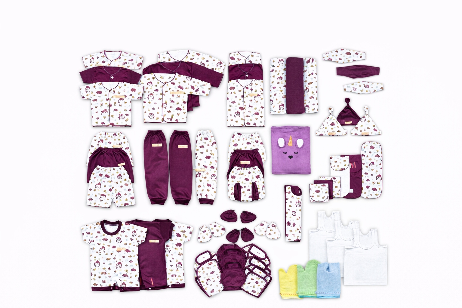 62 Pcs - Burgundy